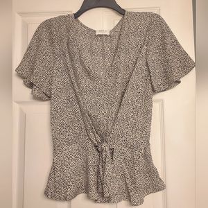 Animal print tie front top